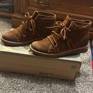 Born Brown Leather Ankle Boots